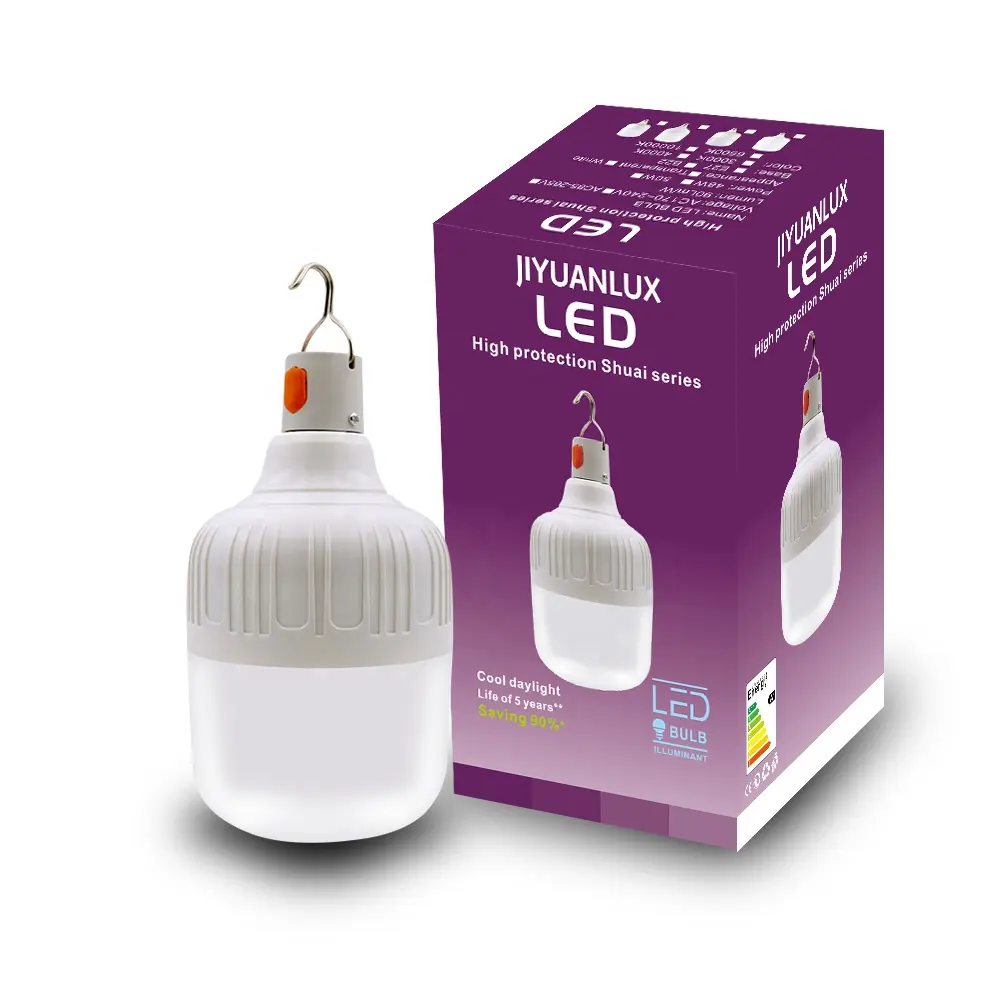 Lâmpada led recarregável de alta qualidade 5V, 15W, 20W, 30W, 40W, 50W, luz para mercado noturno, acampamento ao ar livre, luz de emergência