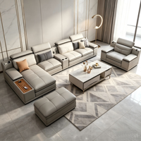 Ensemble de canapés en cuir moderne en forme de L, canapé inclinable sectionnel, meubles de salon de luxe, ensemble de canapés pour appartement et maison