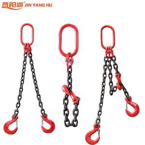 Eslinga de Elevación de Cadena de Doble Brazo de Acero Aleado JIN YANG HU G80 con Eslabón Maestro y Embrague de Cortacadena 1-36t - Product Image 6