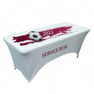Housses de table et bannières publicitaires en polyester élastique pleine couleur, adaptables (6/8 pieds), pour stand d'exposition - Product Image 3