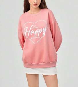 Sudaderas de cuello redondo de manga corta para correr de alta calidad, sudaderas largas personalizadas para mujer, sudaderas de gran tamaño para mujer - Product Image 5