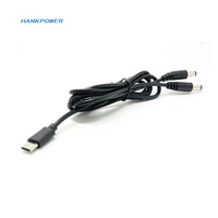 Câble séparateur d'alimentation 3a USB C PD 2 en 1 Type C mâle vers cc 5.5x2.1mm mâle câble de chargeur PD