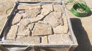 Pierres de quartzite jaune antique de forme irrégulière, en vrac, pour revêtement mural et pavage - Product Image 6
