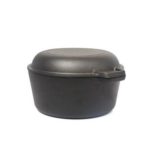 Pentole da campeggio Pre-stagionate da 5 quarti In ghisa 2-In-1 casseruola doppio uso In ghisa coperchio padella forno olandese - Product Image 3