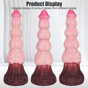 Dildo texturé en forme de tentacule de pieuvre avec ventouse surélevée et base large, jouet anal géant pour adultes - Product Image 5
