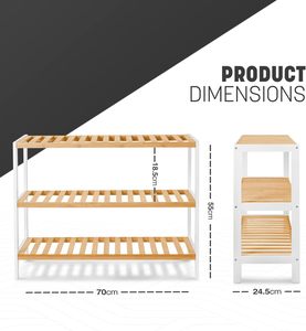 Jq 3 Tier tre Giày giá tùy chỉnh tre Giày tổ chức giá trong nhà hoặc ngoài trời sử dụng - Product Image 2