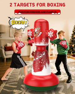 Saco de Boxeo Inflable de 58 Pulgadas para Niños, Set de Boxeo de Pie para Entrenamiento de Karate y Taekwondo, Juguete de Boxeo Estable y Autónomo - Product Image 5