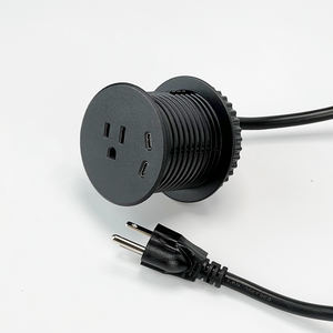 Toma de Corriente Redonda Empotrada USB C Personalizada de 60 mm, Toma de Corriente Multifuncional para <span class=keywords><strong>Muebles</strong></span> y Mesas - Product Image 3