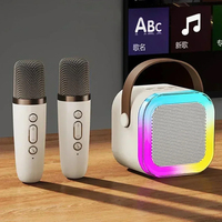 K12 어린이 노래방 기계 휴대용 스피커 무선 마이크 RGB 조명 BT 미니 음악 장난감 어린이 파티 선물