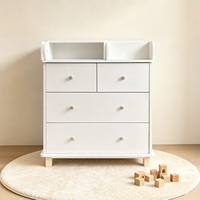 Meuble de chambre d'enfant multifonctionnel, commode en bois blanc avec 4 tiroirs, table à langer avec fonction de change