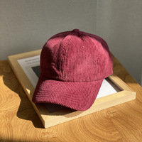 Gorra de Pana al por Mayor, Gorra de Béisbol de Pana de 6 Paneles con Bordado Personalizado, Gorra de Pana Lisa