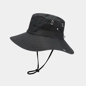 Oem Bucket Hat Custom Logo Fisher Hat Quick Dry Adjustable Breathable Sun Hiking Safari Fishing Hat For Men