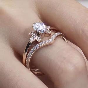 Anillo de Diamante Moissanita de Plata de Ley 925 con Diamante Cultivado en Laboratorio, Joyería Fina de Lujo para Novia - Product Image 2