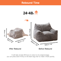 Pouf d'intérieur confortable du fabricant, fauteuil pouf en velours côtelé doux, fonction de massage, tissu emballé sous vide