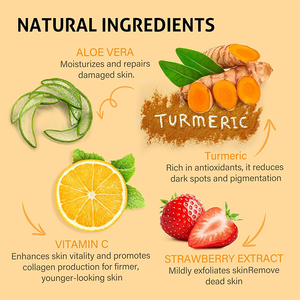 <span class=keywords><strong>Gommage</strong></span> Visage Antioxydant au Curcuma et à la Vitamine C – Réduit les Taches Brunes et l'Acné, Exfolie Doucement, Améliore la Texture de la <span class=keywords><strong>Peau</strong></span> - Product Image 4