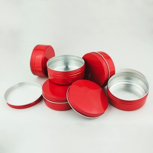 100ml 100g Decorative Aluminum Round Tin Container Red Color Cosmetic Containers for Candles Lipstick Toothpaste & Lotion - Product Image 3
