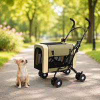 Poussette pliable pour animaux de compagnie 2-en-1 avec cabine détachable | 5 kg légers | 360 °   Roues pivotantes | Poussette pour chien OEM ODM