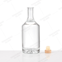 Bouteille de spiritueux cylindrique haut de gamme 500 ml en verre silex haute transparence pour whisky, vodka, tequila, brandy, gin, avec logo personnalisé, directement de l'usine