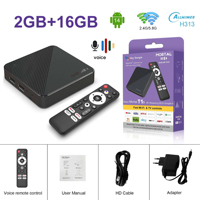 HOT Mortal T1S Android14 Smart TV Box ALLwinner H313 Télécommande vocale Wifi 6 HDR Mise à jour automatique OTA Lecteur multimédia multilingue