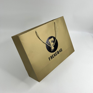 Customized Black Logo Luxury Gold Paper Bag For Jewelry & Cosmetics & Glasses Packaging Makeup - Product Image 1