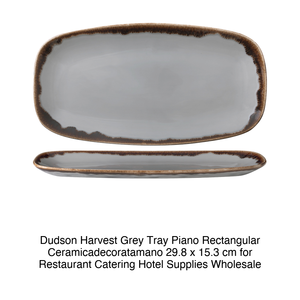 จานเสิร์ฟทรงแบนสีเทา Harvest ขนาด 29.8 × 15.3 ซม. รูปทรงสี่เหลี่ยมผืนผ้า ยี่ห้อ Dudden Ceramicadecoratamano - Product Image 2