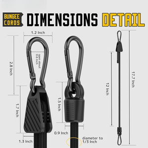 Cordons élastiques réglables avec mousquetons, sangles élastiques résistantes aux UV et à l'élasticité supérieure pour le transport de marchandises et les vélos - Product Image 2