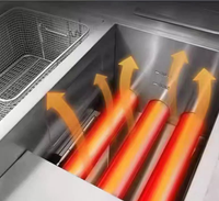 Offre Spéciale commercial deux réservoirs gaz puissance clé en acier inoxydable restaurant grande friteuse à croustilles
