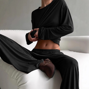 <span class=keywords><strong>Pigiama</strong></span> da <span class=keywords><strong>donna</strong></span> in <span class=keywords><strong>cotone</strong></span> taglie forti set Cropped all'ingrosso fabbrica camicie da notte personalizzate etichetta <span class=keywords><strong>pigiama</strong></span> traspirante da <span class=keywords><strong>donna</strong></span> - Product Image 3
