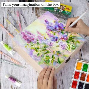 Rectangular Solid Wood <b>Box</b> Flip Top Natural Color Storage For Jewelry Essential Oil Perfume Packaging - Product Image 3