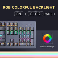 Clavier mécanique de jeu Jertech JK520 OEM, taille standard, 104 touches, personnalisable, rétroéclairage RVB coloré, ergonomie, pour ordinateur de bureau