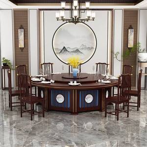 Chinese Style Hotel Round Dining <b>Table</b> With <b>Electric</b> Rotating Turntable For Restaurant Club Private Room - Product Image 1