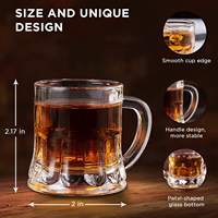 Verres à shot en plastique PS transparent de 2 oz, style américain, avec poignée, forme personnalisable, logo, pour fêtes, fabriqués au Vietnam