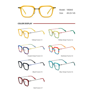 Borregls acetato titanio gafas marco hombres 2025 nuevo <span class=keywords><strong>Retro</strong></span> cuadrado anteojos mujeres espectáculo moda gafas ópticas 185843 - Product Image 3