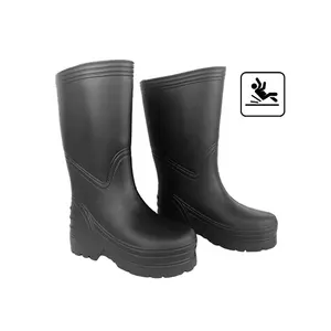 Botas ligeras económicas para hombre De Lluvia para agricultura antideslizante resistente al aceite impermeable Alto hasta la rodilla ancho negro EVA Gum Boots