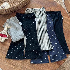 Girls Flared Pants Cotton Abstract Polka Dots Fall 2025 Casual Wear - Product Image 2