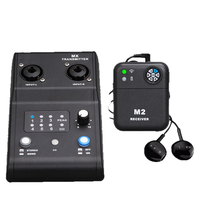 Sistema de Monitoreo Inalámbrico Intraural MX-M2 de 2.4GHz, Equipo Transmisor/Receptor de Sonido Estéreo/Mono Portátil para Músicos de Escenario