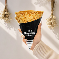Boîte à pizza jetable biodégradable et recyclable avec logo personnalisé, écologique, pour crêpes, gaufres et plats à emporter