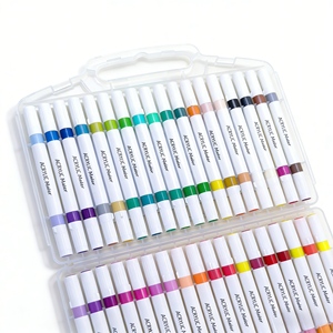 Juego de Marcadores Acrílicos de Doble Punta de 72 <span class=keywords><strong>Colores</strong></span> Directo de Fábrica, Rotuladores Acrílicos con Punta de Pincel Suave y Punta Fina para Dibujar - Product Image 4