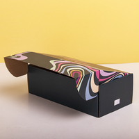 Caja de Cartón Corrugado Negro Mate de Lujo con Logotipo Personalizado, para Envíos, con Estampado en Relieve y Lámina Dorada