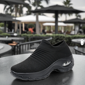 Mocassins compensés matelassés pour femmes, antidérapants, avec soutien de la voûte plantaire, en tissu de coton, pour le travail estival - Product Image 2