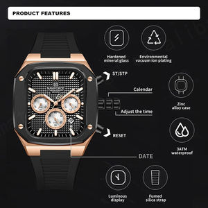 Naviforce นาฬิกาผู้ชายแบบดั้งเดิมนาฬิกาโครโนกราฟสายซิลิโคนกันน้ำนาฬิกาผู้ชายนาฬิกาควอตซ์ปฏิทิน - Product Image 2