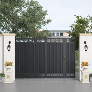 Porte de garage coulissante en alliage d'aluminium pour villa avec garantie de 3 ans, commande manuelle, revêtement poudré pour usage extérieur, fabriqué en Chine - Product Image 1