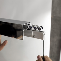 One-line Sliding Frame Tempered Glass Customized Industrial Use Shower Room Dry Wet Separation Partition Modern Simple Design
