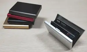 Dompet Logam Ultra ramping perlindungan RFID dompet minimalis untuk AirTag depan saku tempat kartu kredit dompet logam pemblokiran RFID