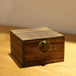 Toptan özel boyut ahşap bambu zanaat hediye ambalaj kutusu organizatör takı depolama kapaklı kutu kilidi