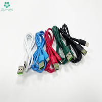Kabel Data pengisi daya USB mikro 5Pin V8, 1M Android 2.0 warna-warni nilon kepang kabel USB mikro untuk ponsel