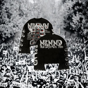 T-shirts à manches longues pour hommes, coupe ample, 100% coton, grammage lourd, design uni sur le devant, style Hip Hop, écologiques, personnalisables OEM - Product Image 2