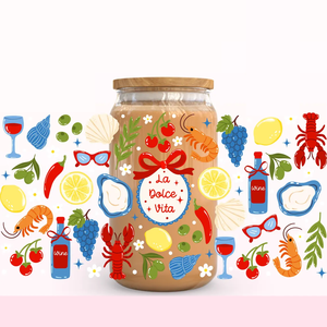 Custom Water La Dolce <span class=keywords><strong>Vita</strong></span> Amalfi costa avvolgente di vetro per DTF trasferimento UV stampa di trasferimento adesivi di calore per tazze Tumblers Cartoon - Product Image 1