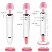 Starke Macht-Fee doppelköpfe Körper-Massageständer Nippel-Klitoris-Stimulator Sex-Leck-Frauen saugende Zunge Vibrator