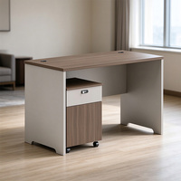 Bureau de personnel en panneaux de bois résistant aux rayures avec unité de rangement à tiroirs sur roulettes et structure de plateau à forte capacité de charge